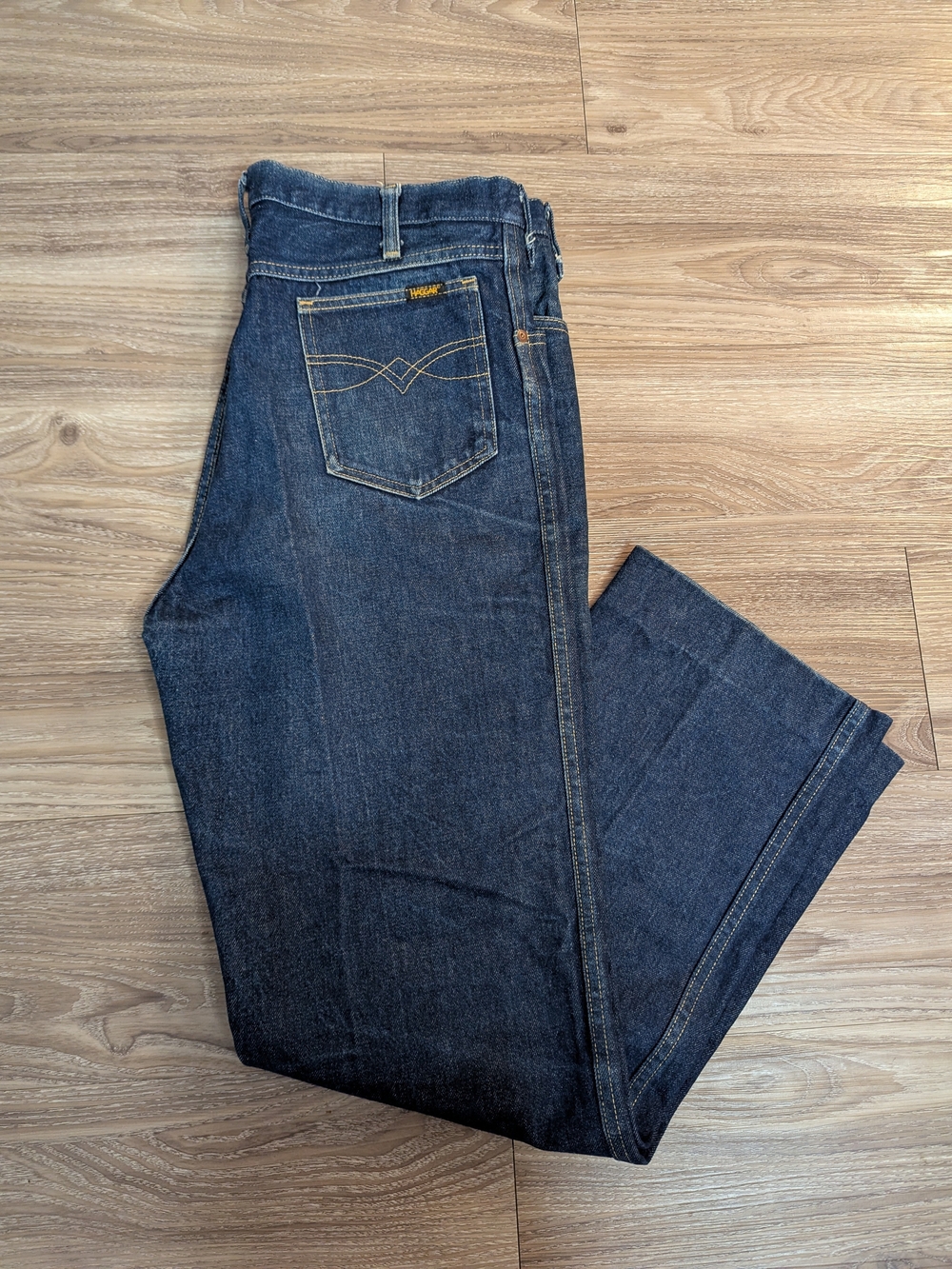 Haggar Vintage Dark Blue Straight Leg Weatern Jeans 38